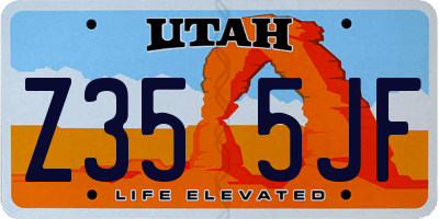UT license plate Z355JF