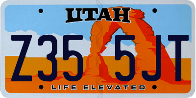 UT license plate Z355JT
