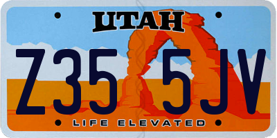 UT license plate Z355JV