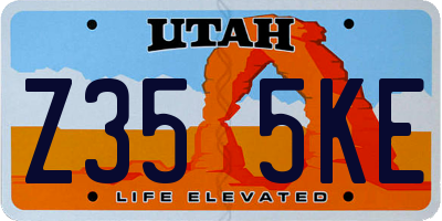 UT license plate Z355KE