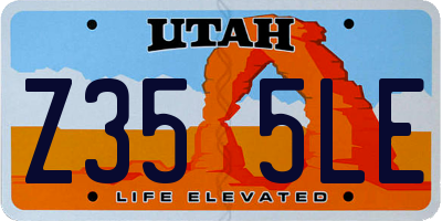 UT license plate Z355LE