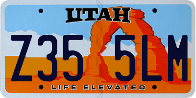 UT license plate Z355LM