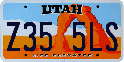 UT license plate Z355LS