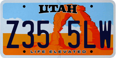 UT license plate Z355LW
