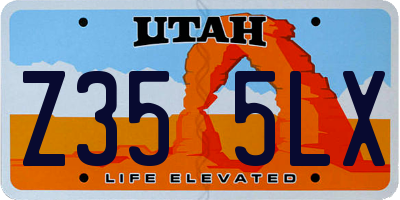UT license plate Z355LX