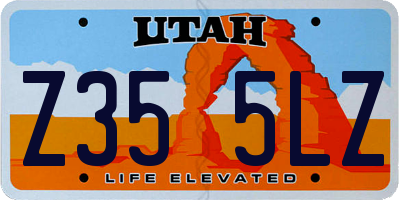 UT license plate Z355LZ