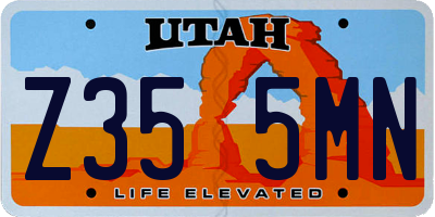 UT license plate Z355MN