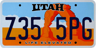 UT license plate Z355PG