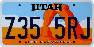 UT license plate Z355RJ
