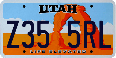 UT license plate Z355RL