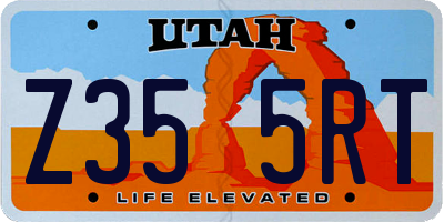 UT license plate Z355RT