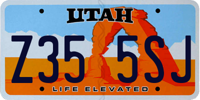 UT license plate Z355SJ