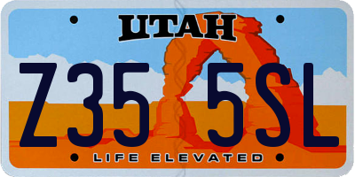 UT license plate Z355SL