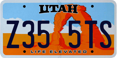 UT license plate Z355TS