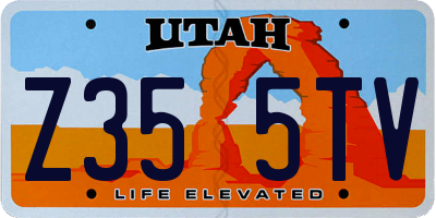 UT license plate Z355TV