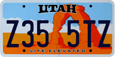 UT license plate Z355TZ