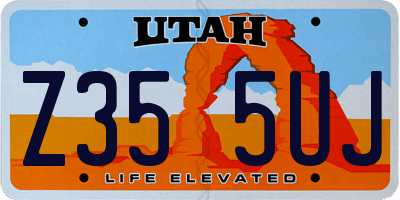 UT license plate Z355UJ
