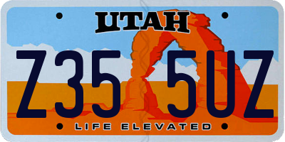 UT license plate Z355UZ