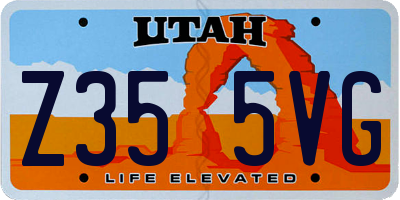 UT license plate Z355VG