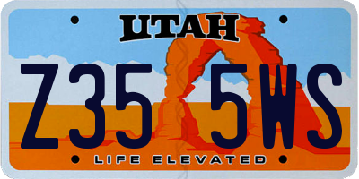 UT license plate Z355WS