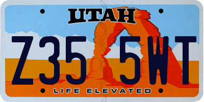 UT license plate Z355WT
