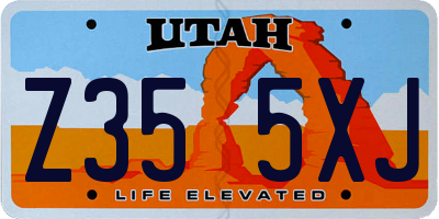 UT license plate Z355XJ