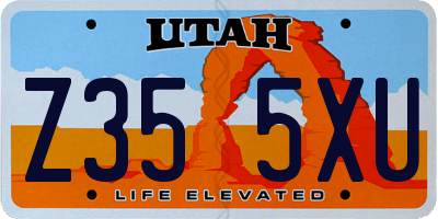 UT license plate Z355XU
