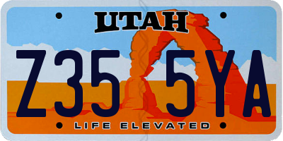 UT license plate Z355YA