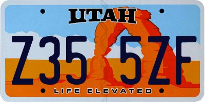 UT license plate Z355ZF