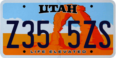 UT license plate Z355ZS