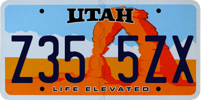 UT license plate Z355ZX