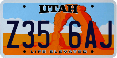 UT license plate Z356AJ
