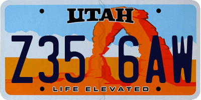 UT license plate Z356AW