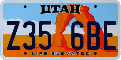 UT license plate Z356BE