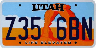 UT license plate Z356BN
