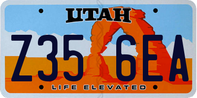 UT license plate Z356EA