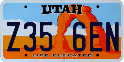 UT license plate Z356EN