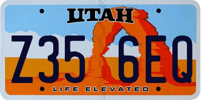 UT license plate Z356EQ