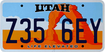 UT license plate Z356EY