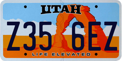 UT license plate Z356EZ