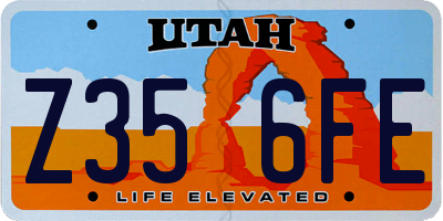 UT license plate Z356FE