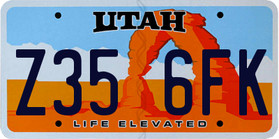 UT license plate Z356FK