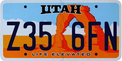 UT license plate Z356FN