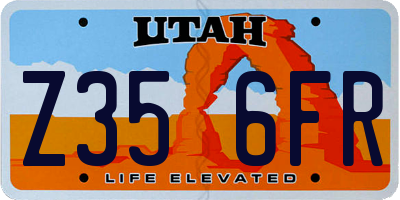 UT license plate Z356FR