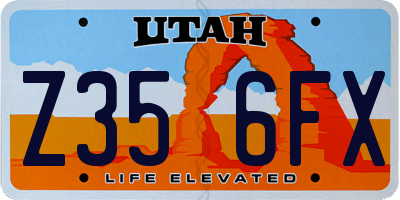 UT license plate Z356FX