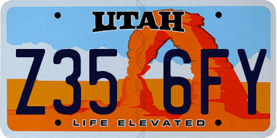 UT license plate Z356FY