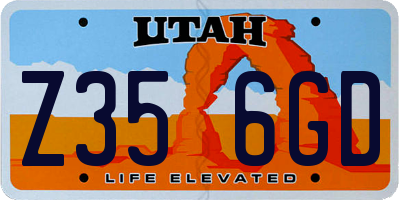 UT license plate Z356GD