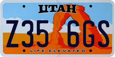 UT license plate Z356GS