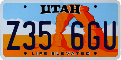 UT license plate Z356GU