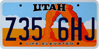 UT license plate Z356HJ